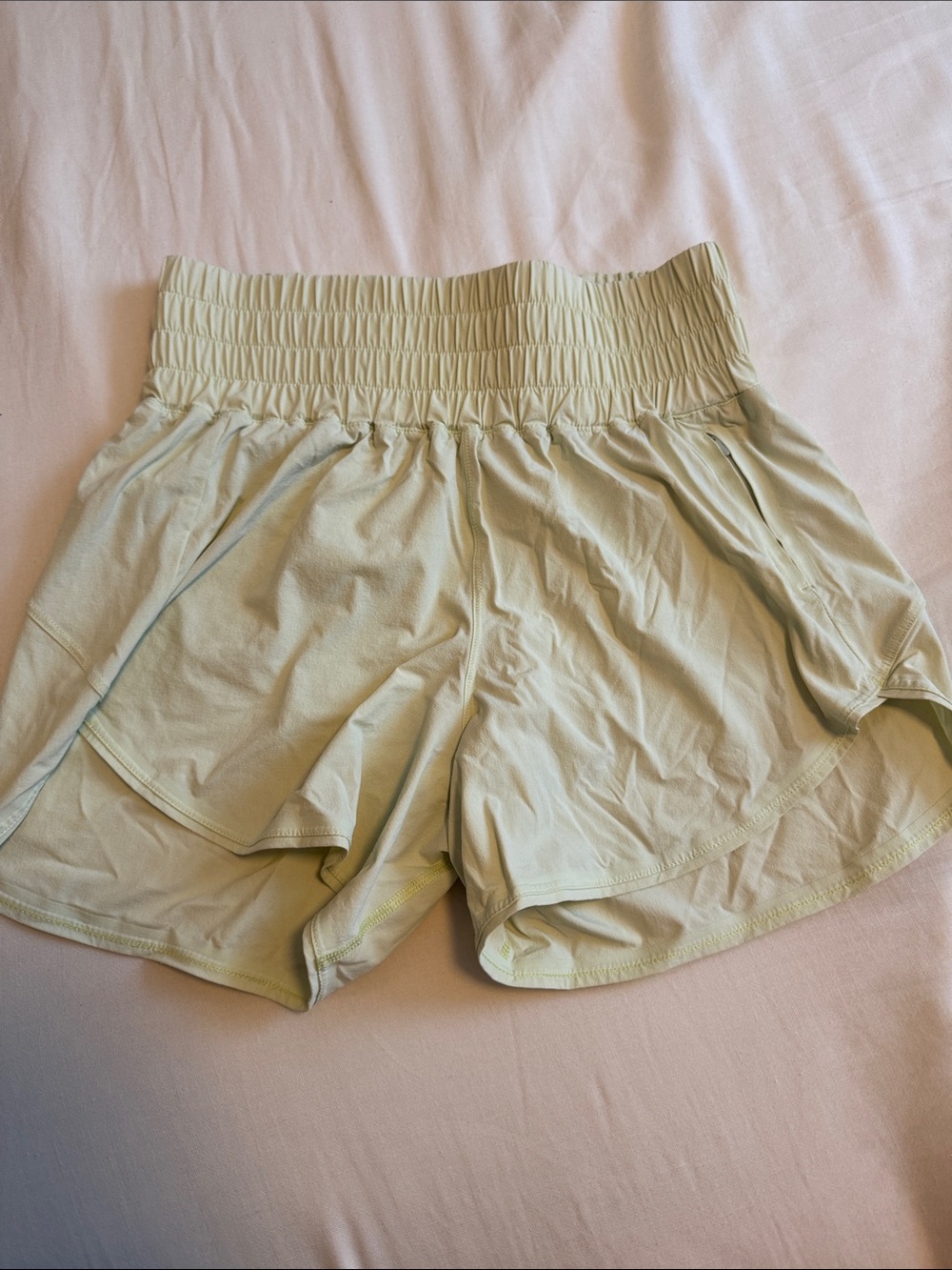 Outdoor Voices Light Green High-Rise Athletic Shorts